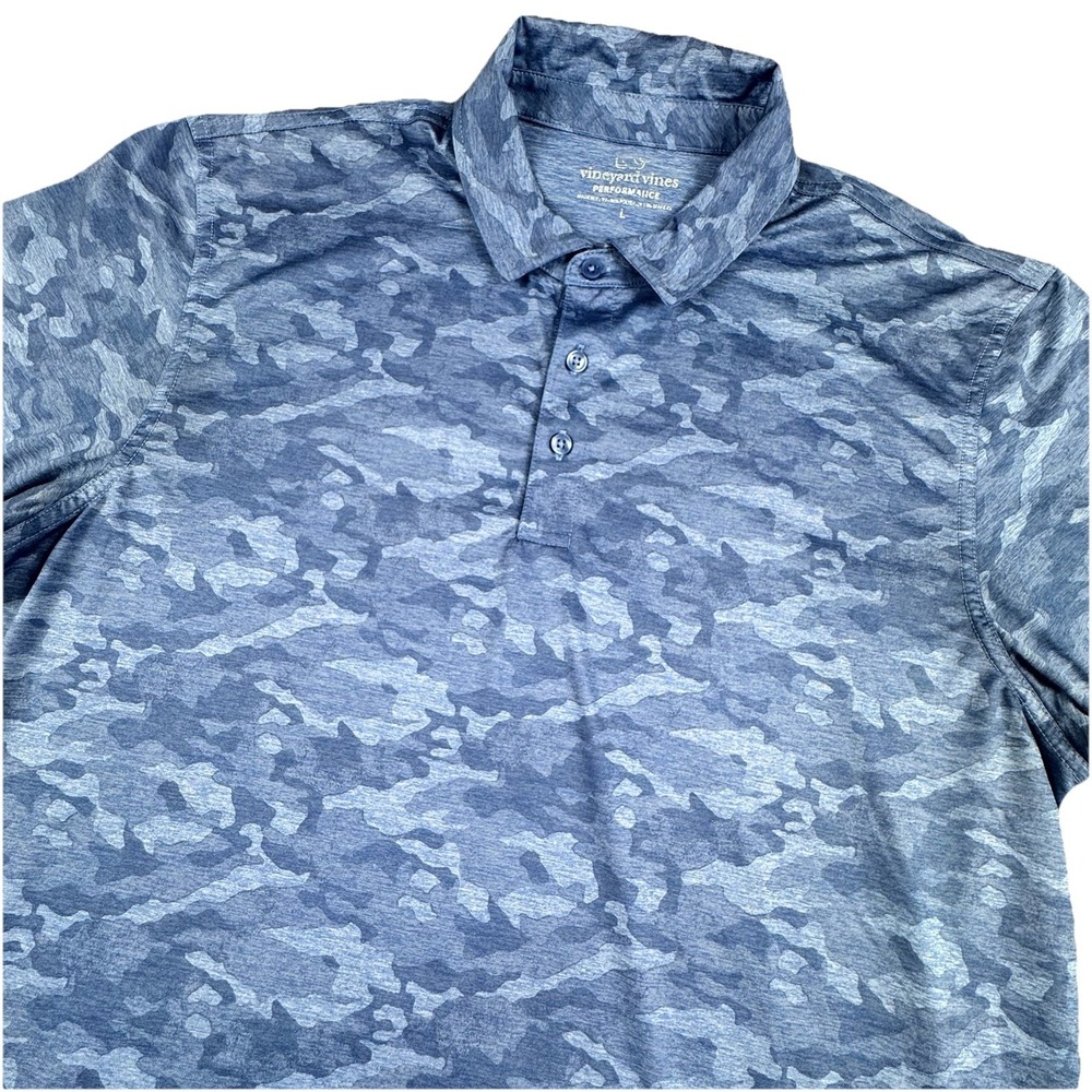 Vineyard Vines Performance Polo Men XL Camo Golf Wicking Stretch AOP
